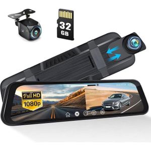Mirror Dash Cam 9.66" Rear View Mirror 1080P Front And Rear View Dual Cameras, Night Vision, G-Sensor, Parking Assistance,24H Parking Monitor, HD Waterproof Backup Camera For Cars/Trucks