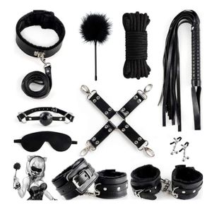 10pcs Sex Accessories For Couples Bondage Restraint Sets Hands Whip Rope 