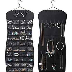 Dress-Shaped Hanging Jewelry Organizer – 40 Pockets & 20 Loops