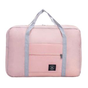 Moving packing bag large-capacity clothing finishing quilt storage portable folding travel bag Aircraft bag shoulder bag can be sleeved with pull bar case travel bag portable handbags PINK