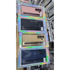 Blue Luxury Foldino Leather Case for Samsung Galaxy Fold 7 with S Pen Slot, Hinge, Camera and Front Screen Safety - Blue Business Class Premium PU Cover