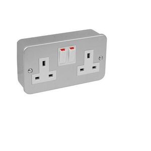 HG Marcos 13A Metallic Twin Switch Socket Double Socket