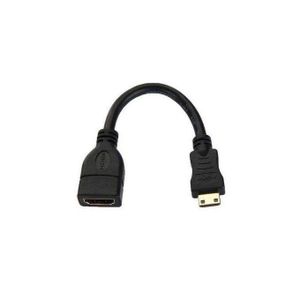 17cm Gold Plated Mini HDMI Male To HDMI 19 Pin Female Cable