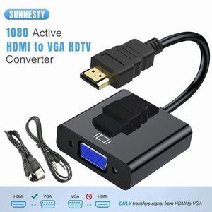New Generation HDMI To VGA Adapter Converter, HDMI Female To VGA Male Adapter With 3.5mm Audio Port And Micro USB Power Cable, Compatible For Computer, Desktop, Laptop, PC, Monitor, Projector ( Black)