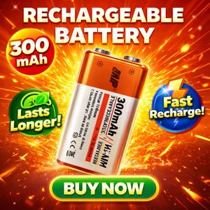 MP Multiple Power 9V 300mAh Ni-MH Rechargeable Battery – Long Lasting, Eco Friendly Power Solution