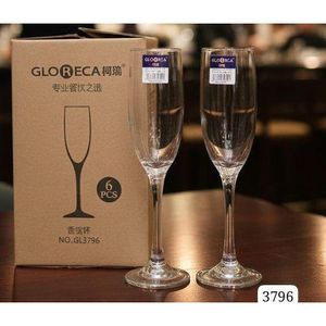 Set of 6 Champagne Glasses Elegant Crystal Clear Flutes Durable Stemware for Celebrations Weddings Parties and Home Dining Professional Quality Drinkware