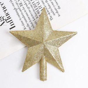 Gold Christmas tree glitter star topper