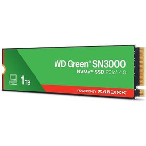 WD Green SN3000 1TB NVMe M.2 2280 PCIe Gen 4x4 SSD Internal Solid State Drive Up To 5000MB/s For Laptop & Desktop PC