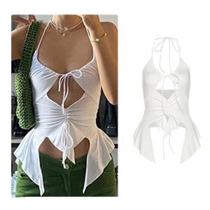 YA Y2K Vintage Strapless Tube Top Summer Sleeveless Slim Fit White Camisole  Women Off Shoulder Backless Crop Top Aesthetic Clothes