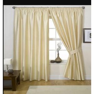 2 PCS Cream satin curtain 2.5 M each