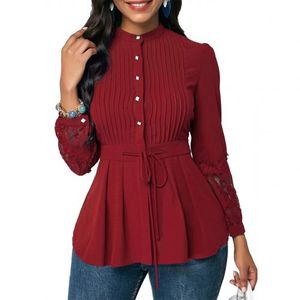 Fashion Women Chiffon Shirt Office Long Sleeve Blouse Ladies Tops