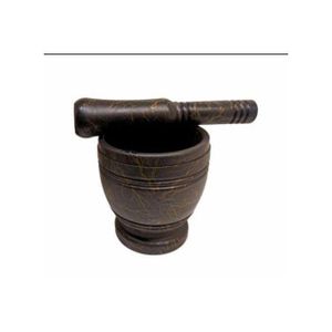 Black Marble Design Pestle And Mortar, Spice Grinder, Herbs Grinder, Ginger And Turmeric Grinder. Kitchen Spice Grinde