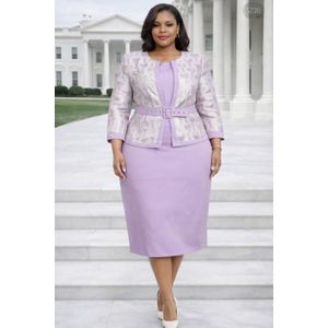 Plus Size Semi Turkey light purple Peplum Dress