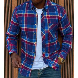 Men's Casual Checked Flannel Shirts-Longsleeve Button Down