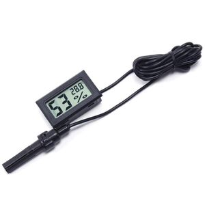 Black Digital Car Thermometer LCD Mini DC 12V Car Inside Outside Blue  Backlit 1.5M Vehicles Temperature Meter Cable Sensor - AliExpress
