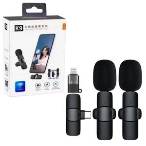 K9 Dual Wireless Lavalier Microphone system with advanced noise cancellation for crystal-clear audio recording, perfect for content creators, vloggers, interviews, live streaming, podcasts, and mobile recordin