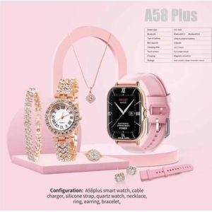 Watch Luxury Smartwatch for Ladies, Necklace, Earrings, Bracelet, Ring, Analogwatch, Smartwatch