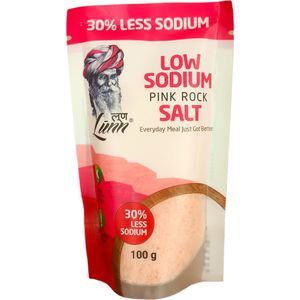Lunn LOW SODIUM PINK SALT Natural Source of Potassium 30% Less Sodium Trace Minerals cf