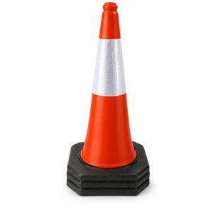 Made In China Heavy Duty Traffic Safety Cone with Rubber Base (Reflective Band)