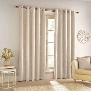  3 Pc Beige Plain Curtains comes as 2 curtains 1.5M each and 1 Sheer 3M Height 2.5M Window or Door Curtain