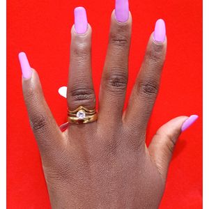 Gold Plated Double wedding ring engagement ring for women with free box