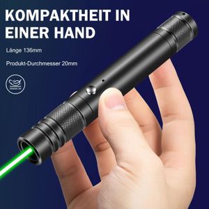 USB Rechargeable Green Laser Pointer, Long Distance Laser Pen, Multi-function Laser Flashlight With Star Head, Black