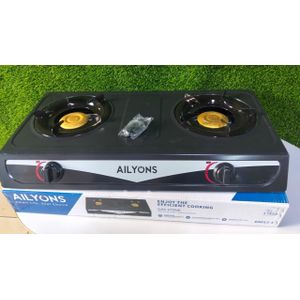 AILYONS Table Top Stainless steel double burner gas cooker