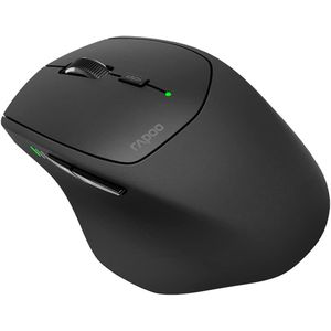 Rapoo MT550 Multi-Mode Wireless Mouse – Bluetooth 3.0/4.0/5.0 & 2.4GHz Connectivity, 4-Device Switching, Adjustable 1600 DPI Optical Sensor, 6 Buttons, Ergonomic Right-Handed Design – Black
