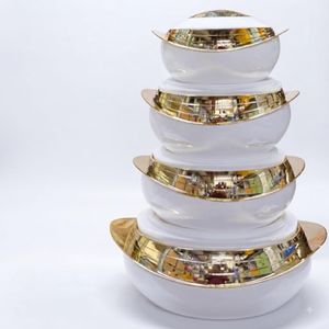 Matrix 4PCS Hotpot Serving Set, Stainless Steel Food Warmer Casserole 1L 1.5L 2.5L 3.5L