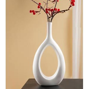 White Modern Home Decor For Flowers  Long Cork Donut Vase Hollowfor Wedding Dinner Table Party Living Room Office Bedroom