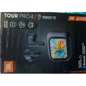 JBL Tour Pro 4 Wireless Headphones with Smart Display Charging Case, Spatial Sound, and Personalized Listening, Over-Ear Headphones