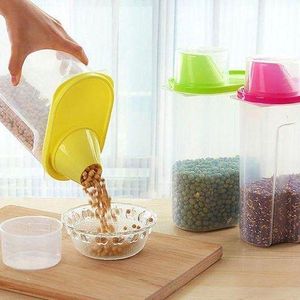2L Transparent Cereal Container With Gradient Mouth