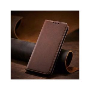 Tecno  Spark 40 Luxury Leather Flip Wallet Magnetic Cover Case - Brown