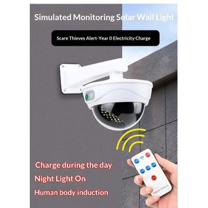 2026 New Solar Outdoor LightSMDStreetlight Design Simulated Surveillance Camera Anti-Theft 34 LED Smart Sensor Outdoor Light Suitable for Courtyards, Gardens