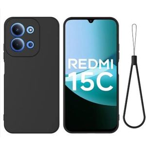 Soft Flexible Silicone Case for Xiaomi Redmi 15C, Shockproof Anti-Scratch Slim TPU Protective Back Cover (Black)