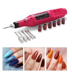 Professional Electric Portable Nail File Drill Manicure And Pedicure Machine USB Chargeable ABS Gel Polish Grinder Remover tools Set Cutters Nail Art Kits with 6 Bits