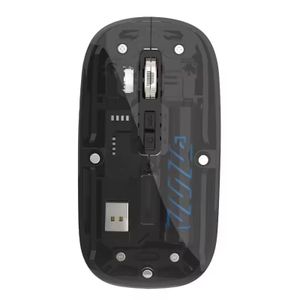 Transparent dual-mode wireless mouse - 2.4G Bluetooth rechargeable mouse - Silent ergonomic mouse - Suitable for iPad, laptop, tablet, and mobile phone