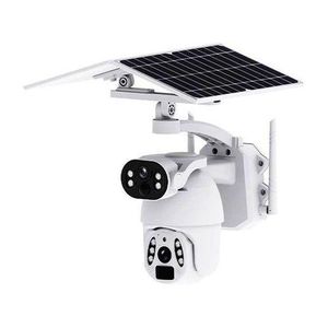 Solar Light 6MP Dual Lens 4G Solar Powered Wireless PTZ Camera - 100% Wire-Free Battery Powered, Pan Tilt, 6MP Ultra HD, Color Night Vision, PIR Motion Detection, 2-Way Talk