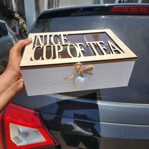 Wooden Tea Box Tea Bag Holder Tea Storage Box 6 Compartments Jewelry Case Tea Storage Organizer Tea Bag Box Tea Bag Organizer