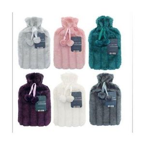  2L-Luxury Soft Faux Fur Hot Water Bottle Bag For Heat Therapy/Pain Relief