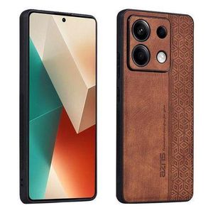 XIAOMI For  Redmi Note 13 Pro 5G AZNS 3D Embossed Skin Feel Phone Case(Brown)