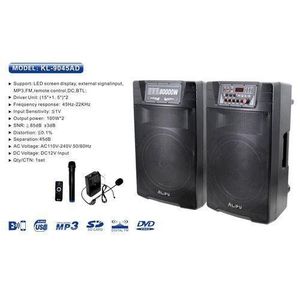 AILIPU  KL-9045AD 2.0 PA speaker box 80000W 2*15inch speaker Outdoor Professional Speaker with Bluetooth,FM Radio,2*Free Wireless Microphone,remote