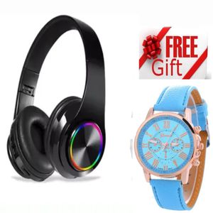 B39 Wireless Foldable Bluetooth Headphone with led colour + LUXURY WATCH
