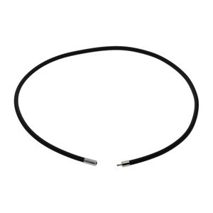 Black Silicone Rubber 3mm Tubing Cord Necklace with Locking Clasp