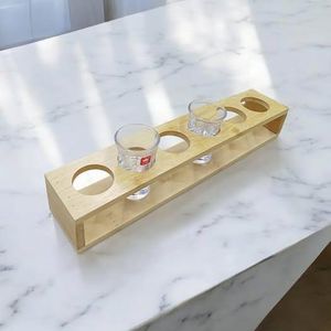 Rta Wine Racks 6pcs wooden tot glass holder, shot glass holder, tot glass holder, tequila tray, shot paddle, wooden shot tray, 6 shot holder