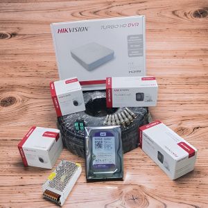 Hikvision  4 Turbo HD 1080P Full HD 2MP Easy Installation High Definition Reliable Performance CCTV Cameras Complete Full System Kit -4 Channel DVR+500GB Harddisk 