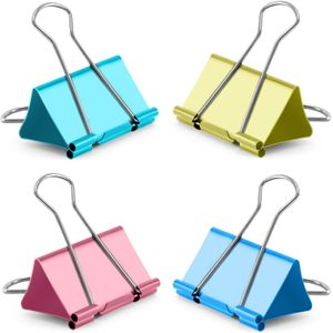 41mm Large Binder Clips Assorted 12 Pcs,for Office,School,Home. Multiple Colors