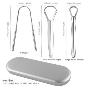 Boxed 3-Piece Stainless Steel Tongue Scraper Set