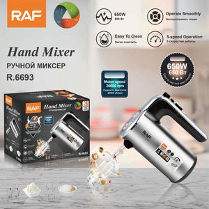 RAF Electric Hand Mixer, Powerful 650W Hand Mixer Electric Handheld with 4 Beaters, Dough Hook, Hand Held Mixer with Turbo for Baking Cakes, Eggs, Cream Food