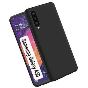 Black Soft Silicone Back Cover Case for Samsung Galaxy A50– Slim, Shockproof & Anti-Slip Protection